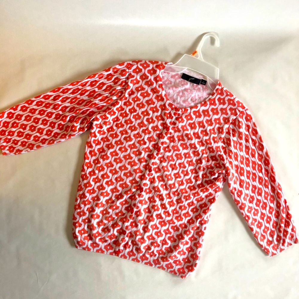 Great NorthWest Women's Cardigan- Orange & White